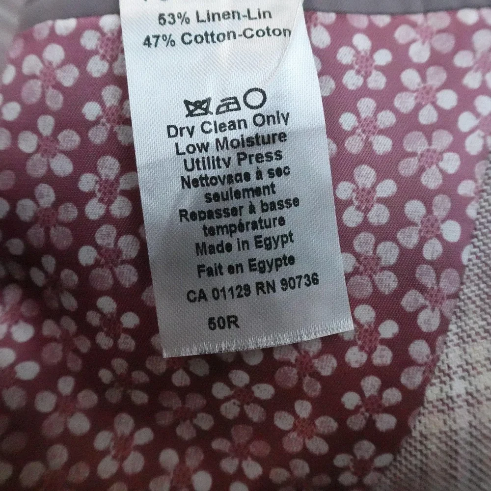 NEW Penguin Blazer Mens 50 Pink Linen Cotton Unstructured Sport Coat Suit Jacket